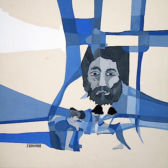 LE PEINTRE A LA CROIX GOUACHE 1978